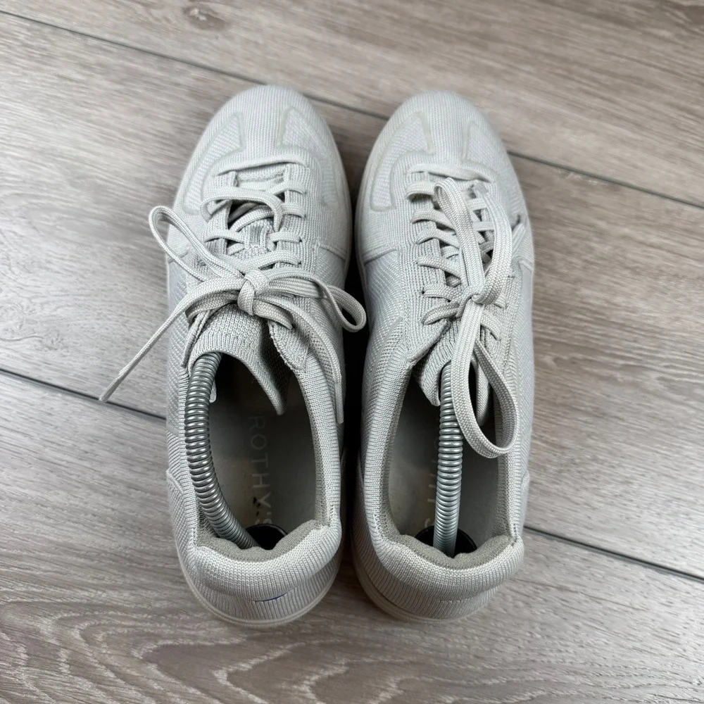 Rothy's Men RS01 Sneaker Knit Lace Up Light Grey Size 11